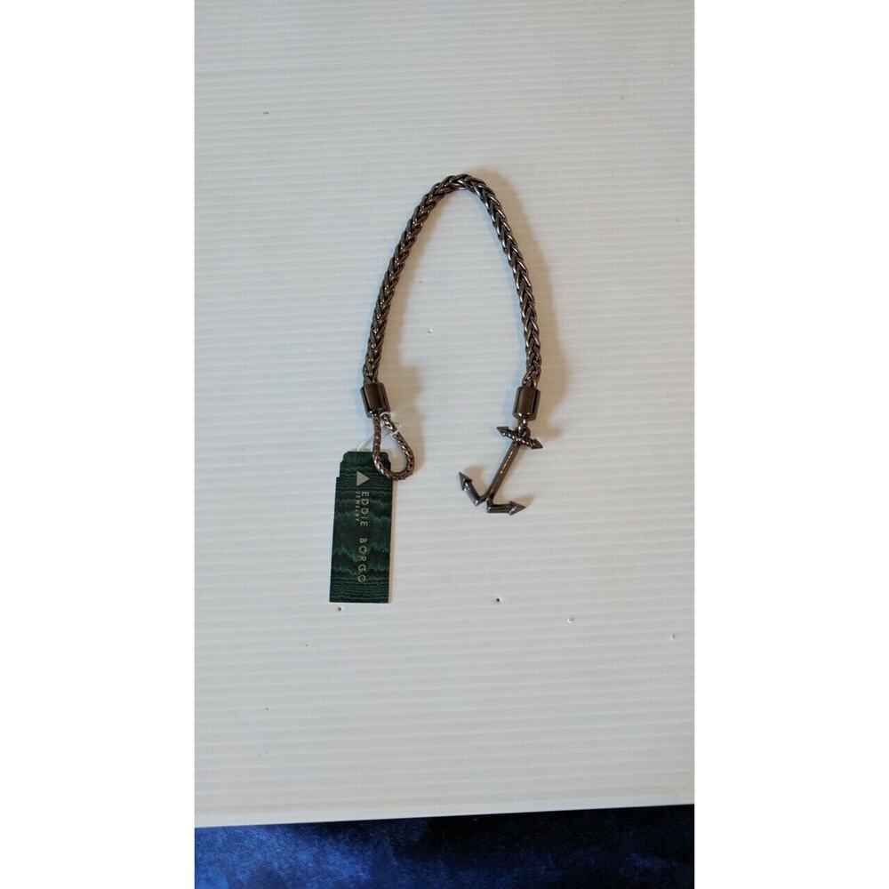 NWT EDDIE BORGO MAN 925 Mens Nautical ANCHOR BRACELET sterling silver